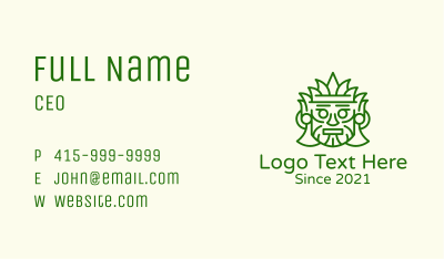 Aztec Leaf Mask Business Card Image Preview