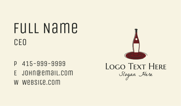 Elegant Wine Bottle  Business Card Design Image Preview