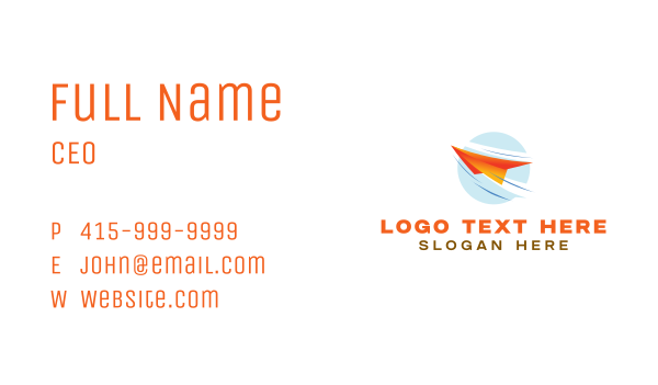 Paper Plane Aviation Business Card Design Image Preview