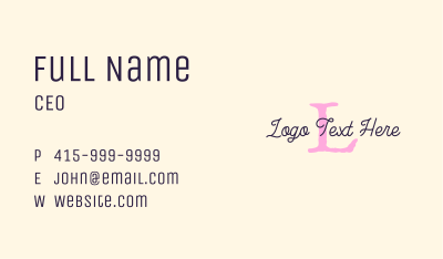 Cursive Letter Business Business Card Image Preview