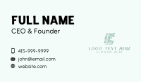 Green Flower Letter E  Business Card Design