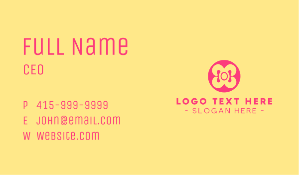 Simple Ribbon Button  Business Card Design Image Preview