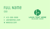 Green Abstract Bamboo Letter H Business Card Image Preview