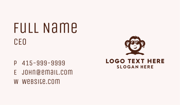 Hipster Monkey Video Game  Business Card Design Image Preview