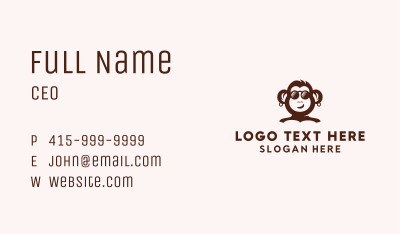 Hipster Monkey Video Game  Business Card Image Preview
