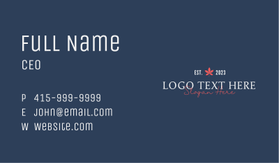 Fashion Business Wordmark Business Card Image Preview