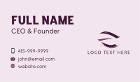 Purple Glam Eyelashes  Business Card Design