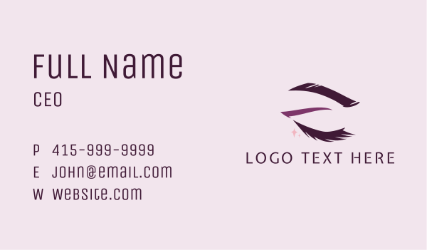 Purple Glam Eyelashes  Business Card Design Image Preview