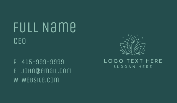 Lotus Wellness Candle Business Card Design Image Preview