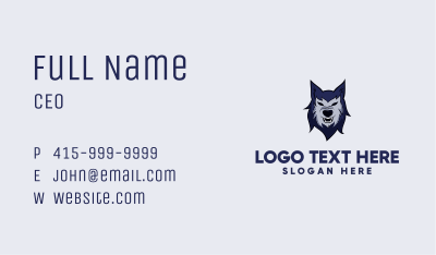 Mad Wild Wolf Mascot Business Card Image Preview