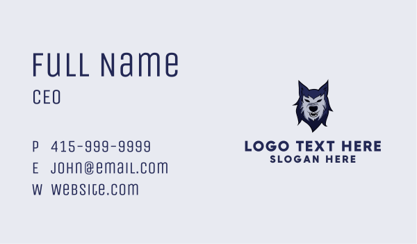 Mad Wild Wolf Mascot Business Card Design Image Preview