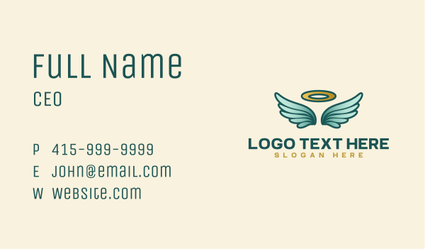 Halo Wings Angel Business Card Design Image Preview
