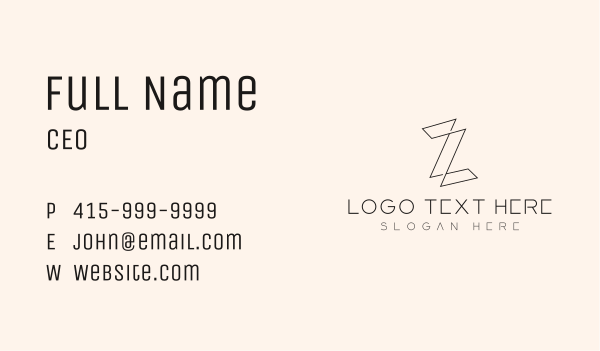 Letter Z Enterprise  Business Card Design Image Preview