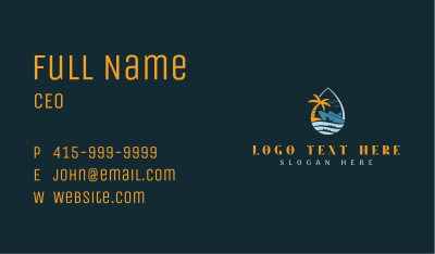 Tropical Ocean Cruise Ship  Business Card Image Preview