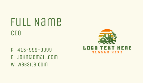 Tractor Wheat Field Agriculture Business Card Design Image Preview