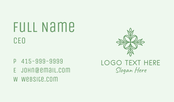 Organic Skin Care Leaf  Business Card Design Image Preview