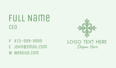 Organic Skin Care Leaf  Business Card Image Preview