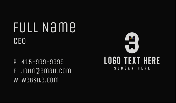 Pixel Tech Number 3 Business Card Design Image Preview