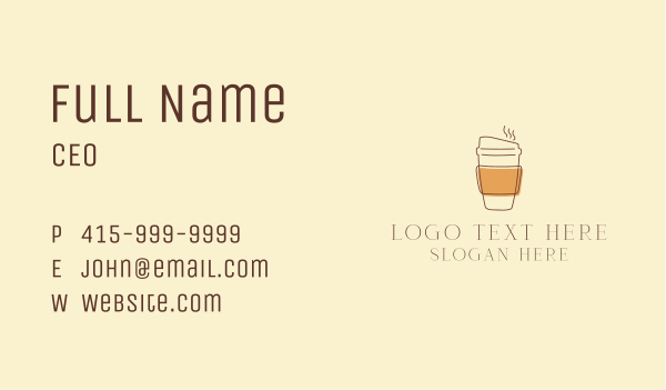 Takeaway Reusable Coffee Cup Cafe  Business Card Design Image Preview