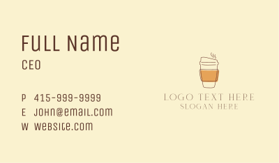 Takeaway Reusable Coffee Cup Cafe  Business Card Image Preview