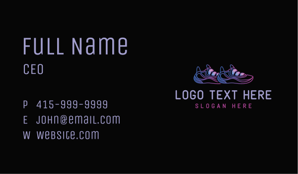 Neon Shoe Runner Business Card Design Image Preview