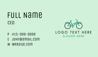 Teal Retro Bike  Business Card