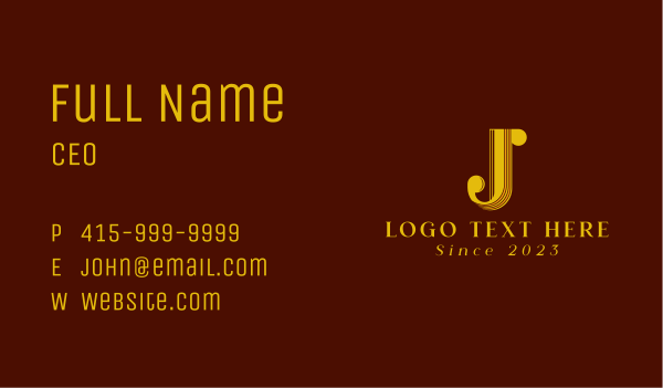 Retro Tailoring Letter J Business Card Design Image Preview