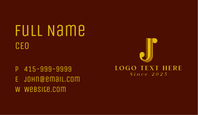 Retro Tailoring Letter J Business Card Image Preview