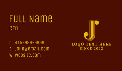 Retro Tailoring Letter J Business Card