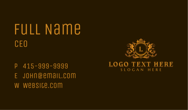 Royal Crown Crest Business Card Design Image Preview
