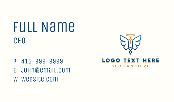 Archangel Holy Wings Business Card Design Image Preview