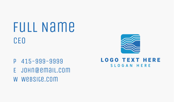 Tech Waves Software Business Card Design Image Preview