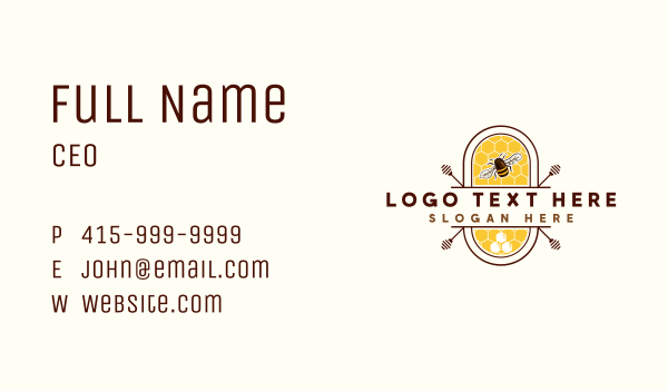 Honey Stick Hive Business Card Design Image Preview