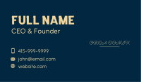 Yellow Elegant Wordmark Business Card Image Preview