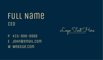 Yellow Elegant Wordmark Business Card Image Preview