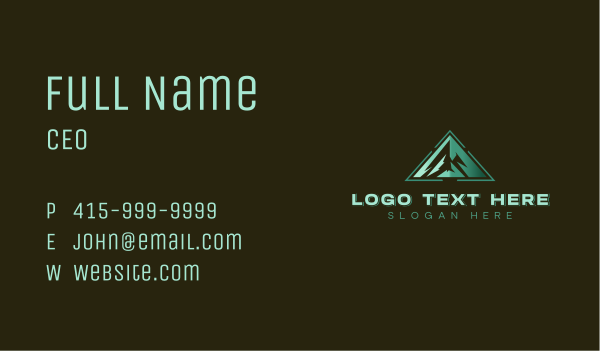 Mountain Peak Forest Business Card Design Image Preview