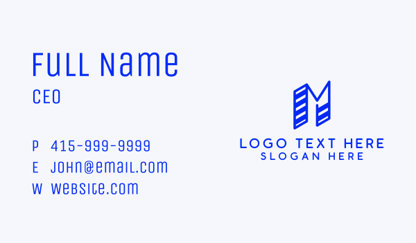 Abstract Building Letter M Business Card Design Image Preview