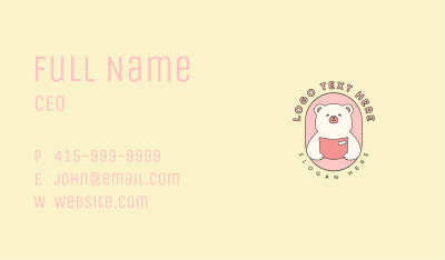 Plush Bear Reading Business Card Image Preview
