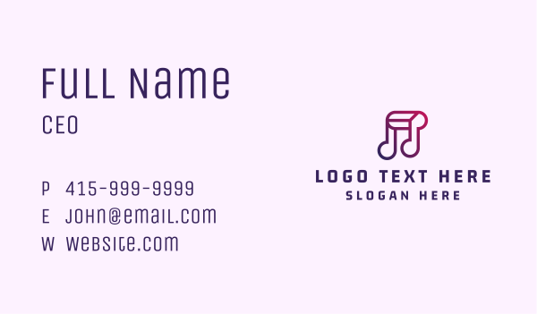 Music Note Playlist Business Card Design Image Preview