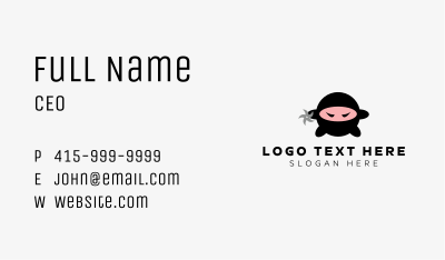 Cute Ninja Mascot Business Card Image Preview