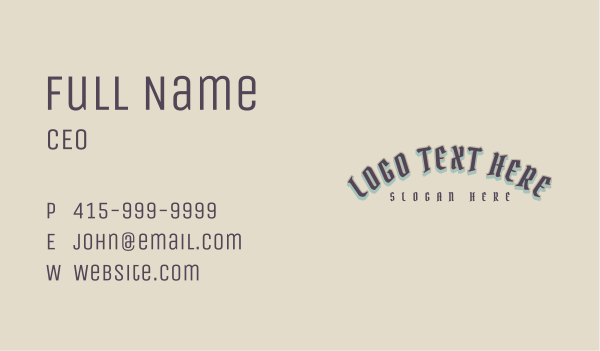 Classic Countryside Bar Wordmark Business Card Design Image Preview