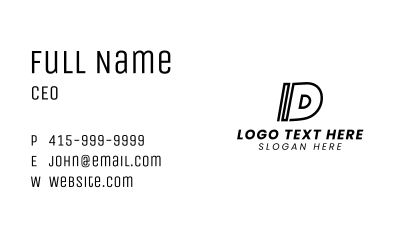 Line Letter D Business Card Image Preview