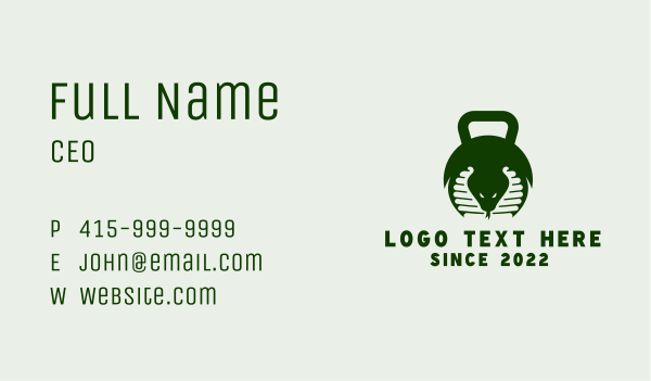 Green Cobra Kettlebell Business Card Design Image Preview