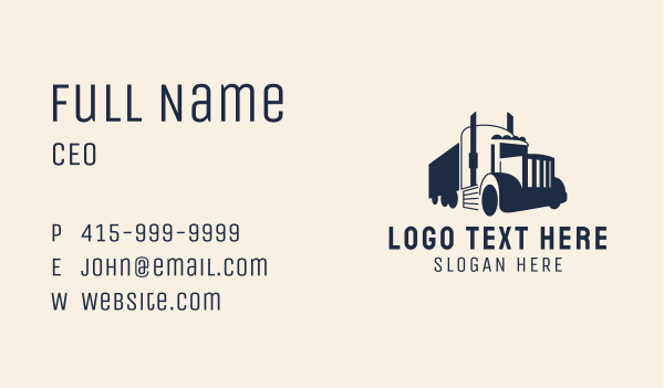 Blue Freight Truck Business Card Design Image Preview