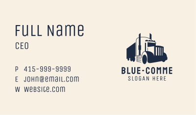 Blue Freight Truck Business Card Image Preview