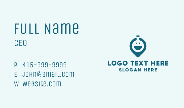 Happy Flask Healthcare Pin Business Card Design Image Preview