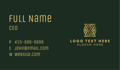 Gold Digital Crypto Letter X Business Card Image Preview