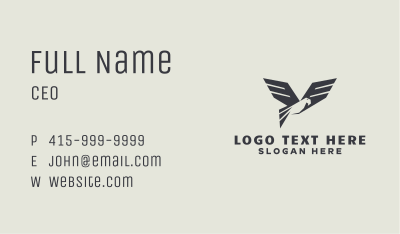 Black Avian Falcon Business Card Image Preview