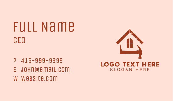 Hammer Ruler House Business Card Design Image Preview