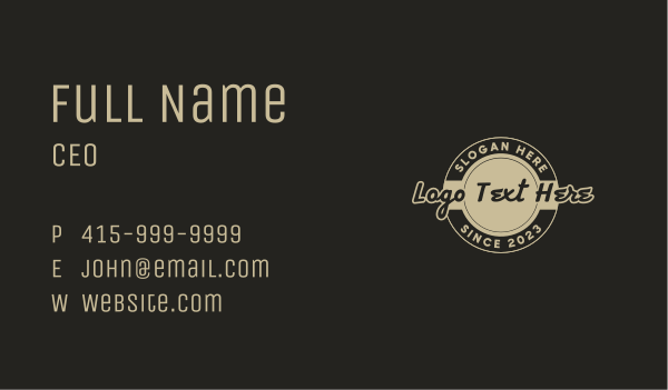 Classic Round Business Business Card Design Image Preview